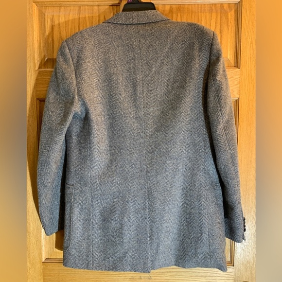 Vintage Imperial Pure Wool Grey Herringbone Tweed Sport Coat Blazer Size 42L USA - Picture 6 of 10